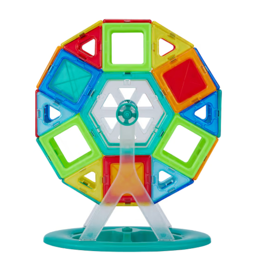 57 Pieces Magnetic Tiles Ferries Wheel Set Age 3+ include 6x Glow Tiles