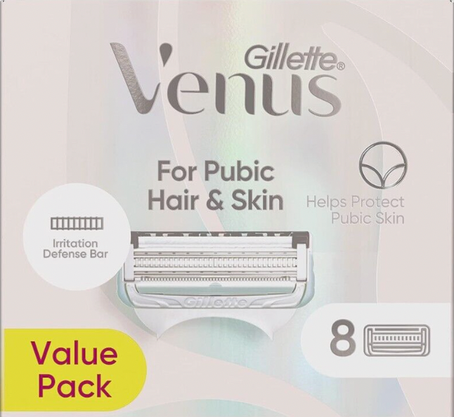 Gillette Venus Women's Razor Blade Refills for Pubic Hair and Skin 8 cartridges
