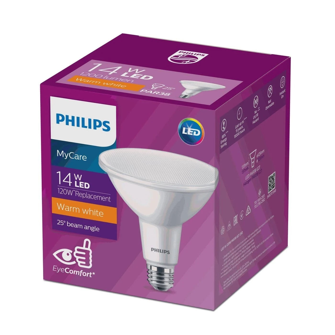 Philips PAR38 E27 LED 1200lm Warm White 14W (eq 120W) Spot Light Globe