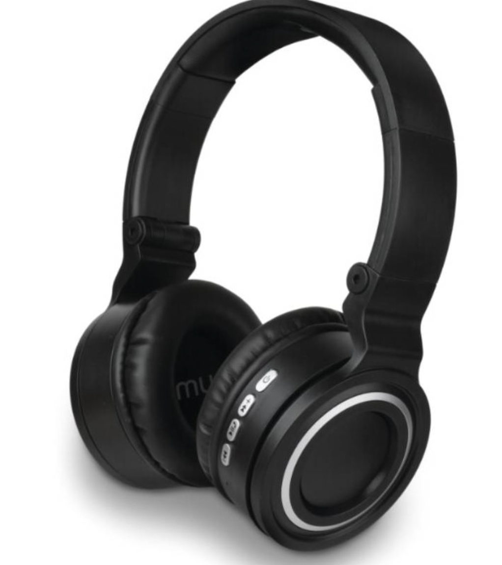 Muze by Vivitar Onyx Bluetooth Wireless Stereo Headphones with Microphone Mic