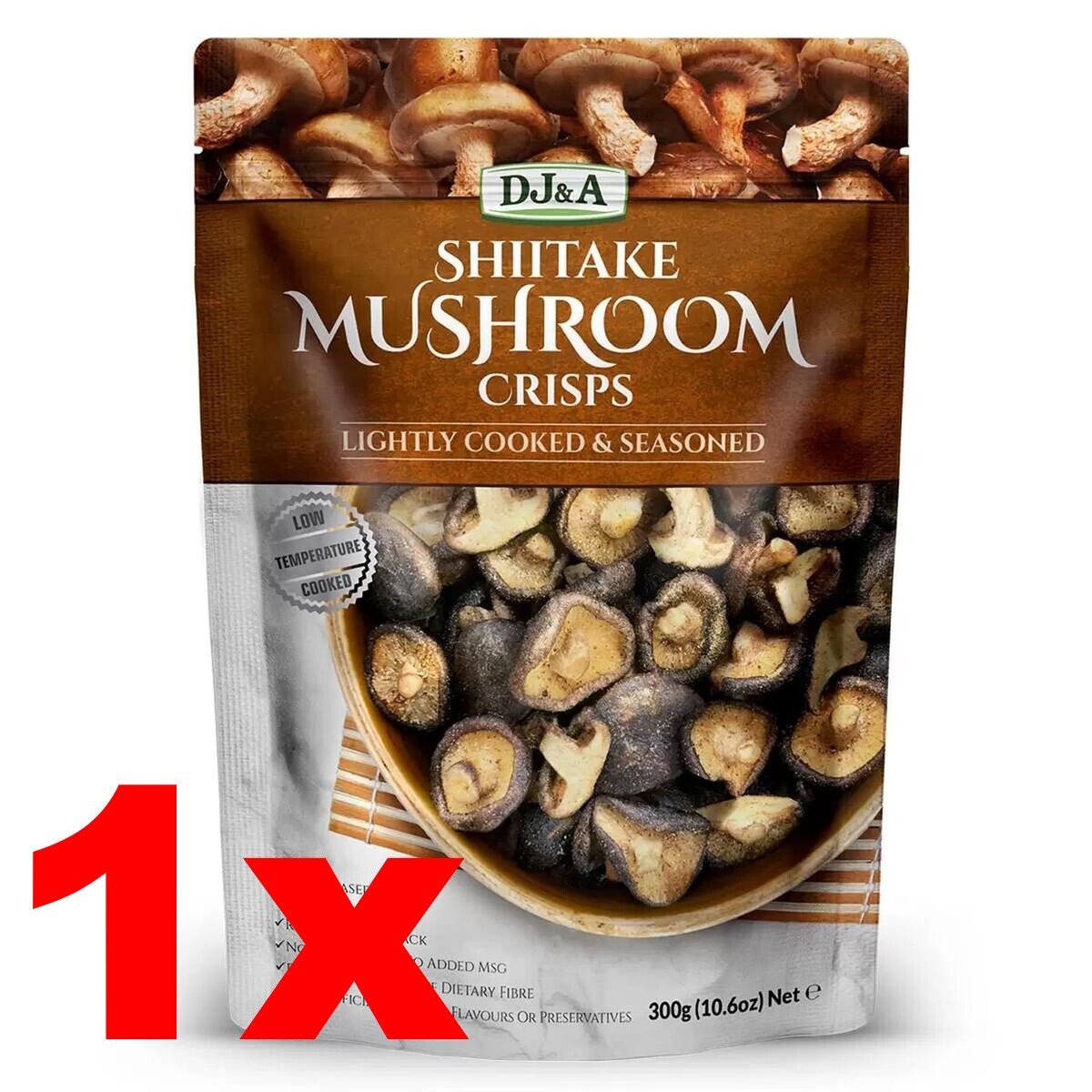 3x/2x/1x 300g DJ&A Whole & Cut Shiitake Mushroom Crisps Kids Snack Fibre Vegan