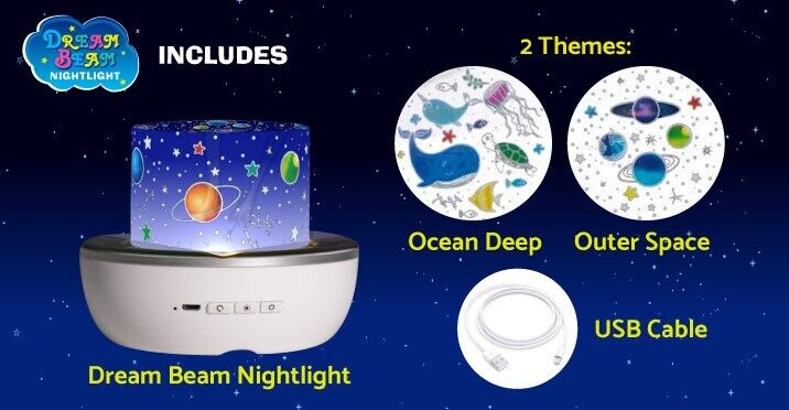 Dream Beam AS SEEN ON TV Amazing Colourful Nightlight & Wall Projector 2 in 1