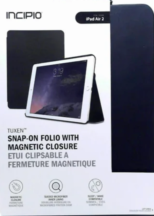 Incipio TUXEN Snap on Folio with Magnetic Closure for Ipad Air 2 Black