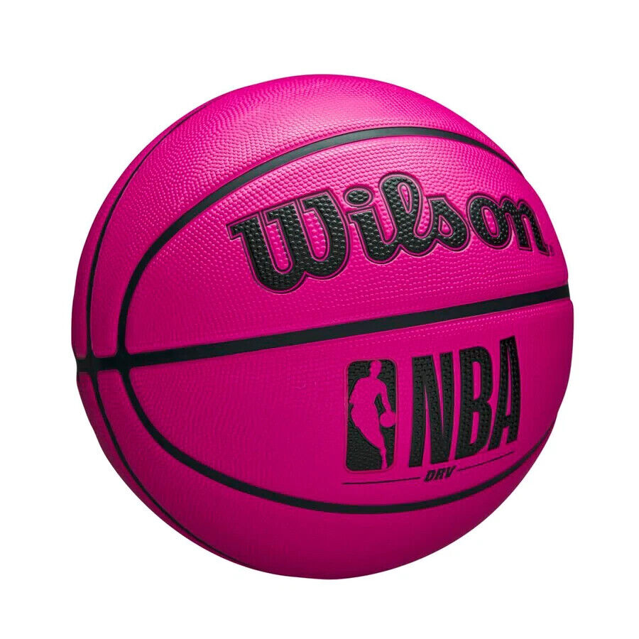Wilson NBA Licensed DRV Basketball - Size 7 Pink with Black Words