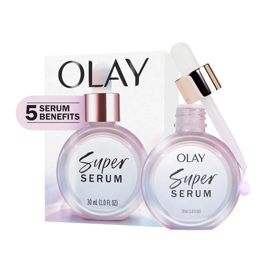 2x OLAY 5 in 1 Super Serum 30ml. Skin Hydration. Plumping. Blurring Anti-Ageing