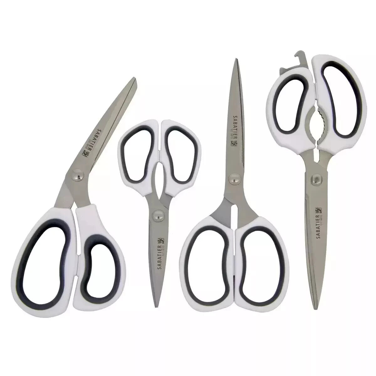 Sabatier Stainless Steel Shear Set 4Piece - White or Black