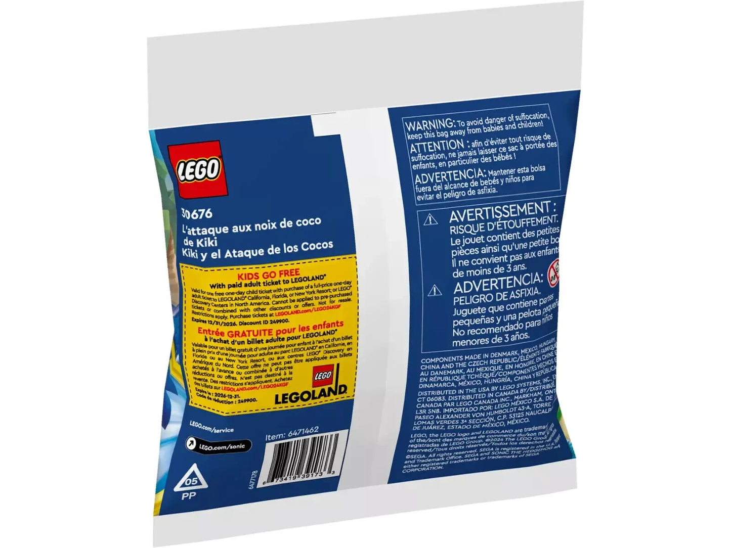 LEGO 30676 Sonic the Hedgehog Kiki's Coconut Attack Polybag Gamer Toy Gift