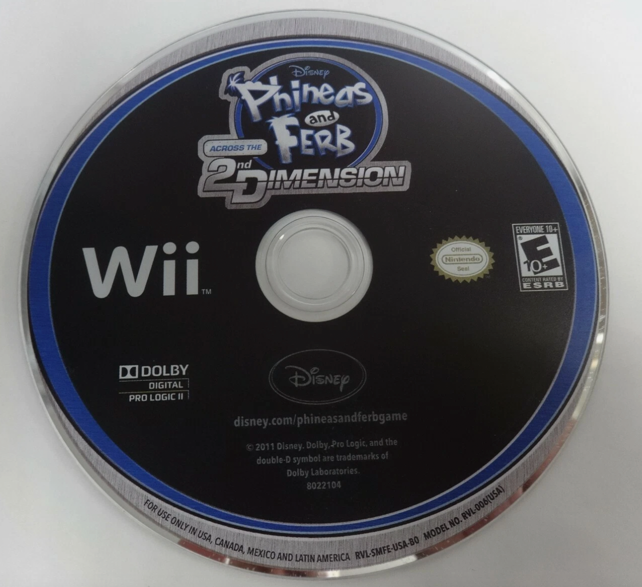 Phineas and Ferb Across The 2nd Dimension Wii Disc Only