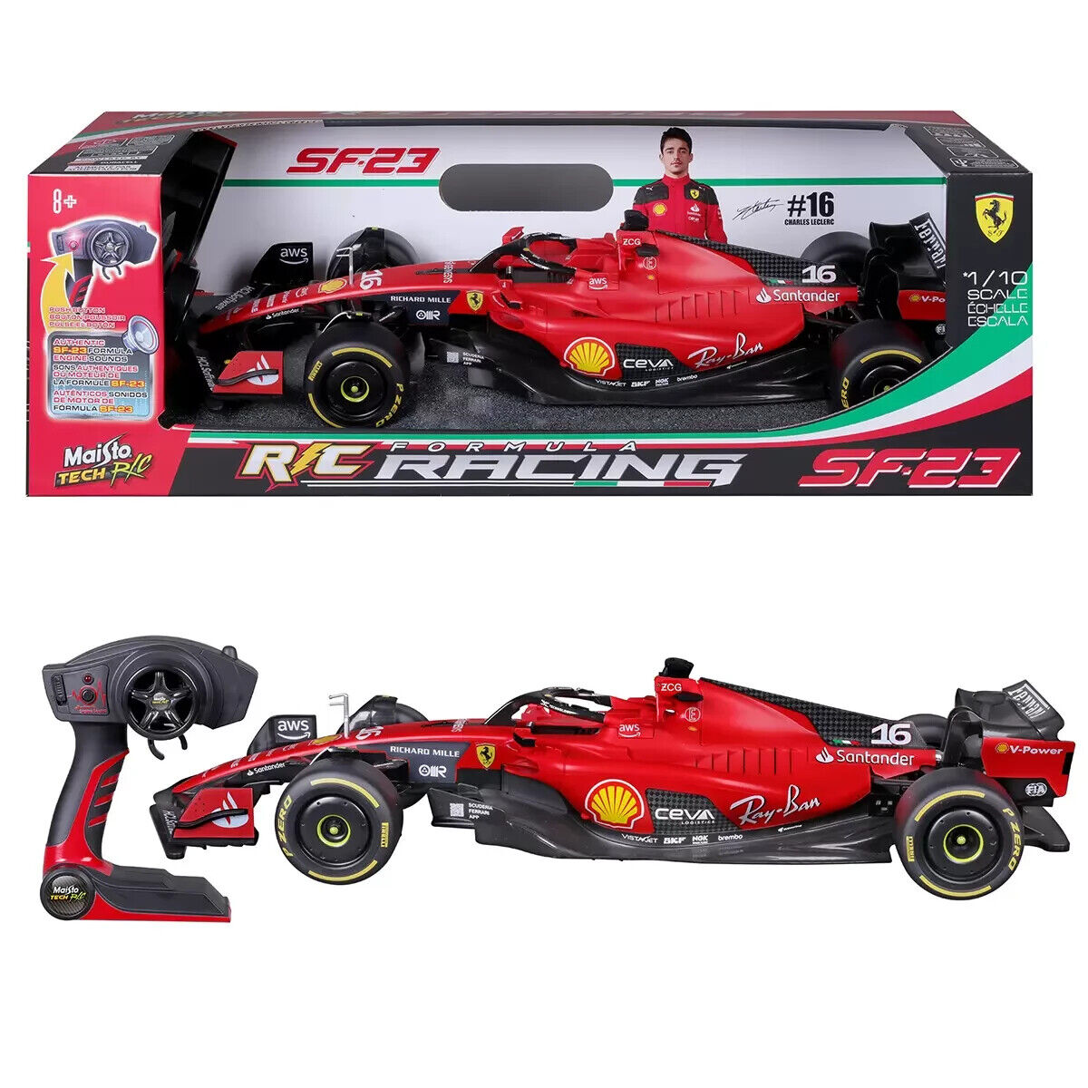 Formula Racing R/C 1:10 Scale Red Bull & Design Ferrari Racing Maisto Tech