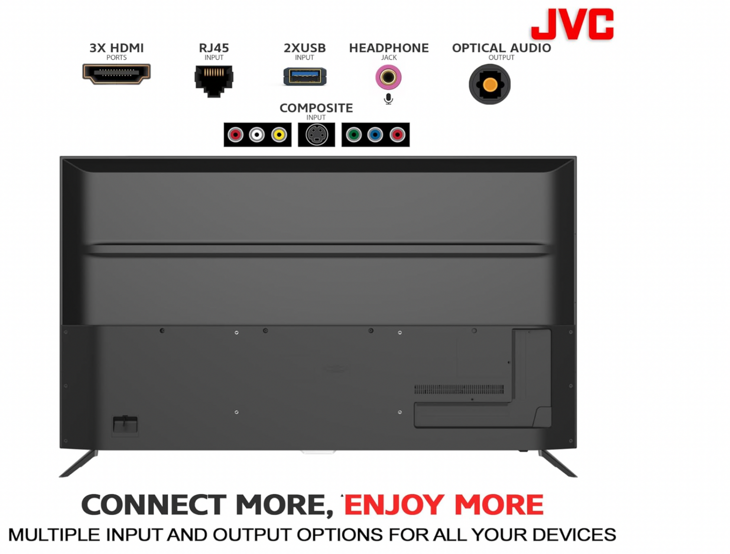 JVC 43 Inch Smart TV, 4K Ultra HD Android TV with Edgeless LED Display, Built-in