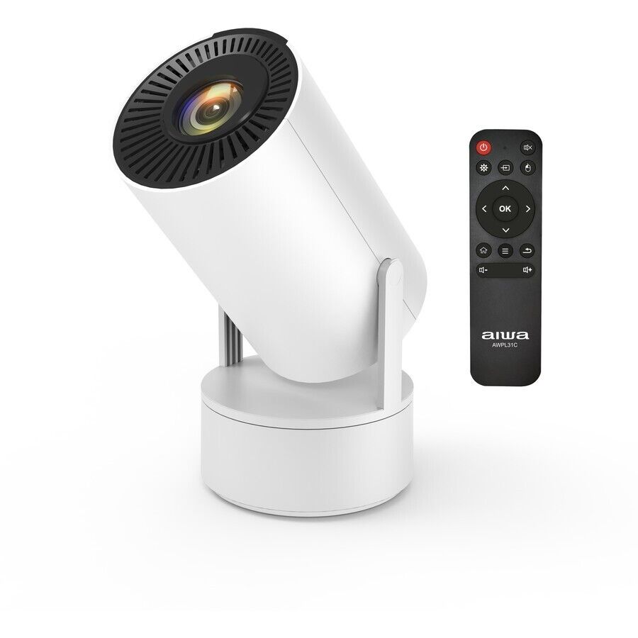 Aiwa Portable HD Smart LED Projector TV WiFi Bluetooth Home Theatre Rechargeable