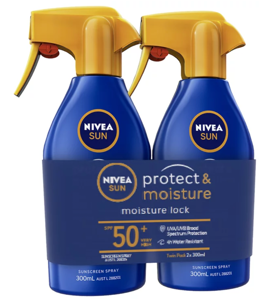 Nivea Sun Spray Protect And Moisture SPF50+ 2 x 300ml