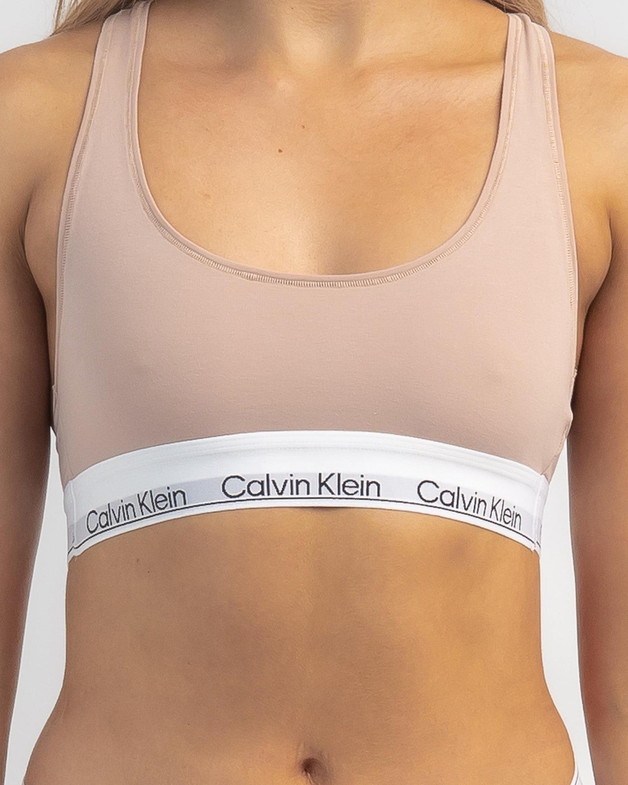 Calvin Klein Women's Cotton Stretch Unlined Bralette 2 Pack - Black/Beige (XL)