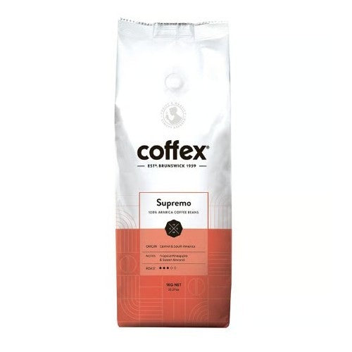 Coffex Supremo Blend 100% Arabica Whole Coffee Bean Roaster Medium Roast 1kg
