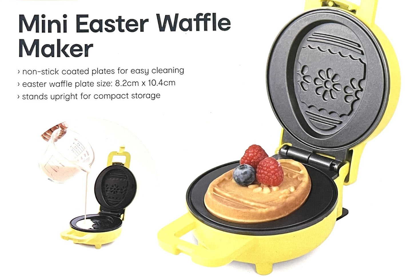 Mini Easter Egg Waffle Maker Non Stick Baking Pan Pancake Machine Yellow