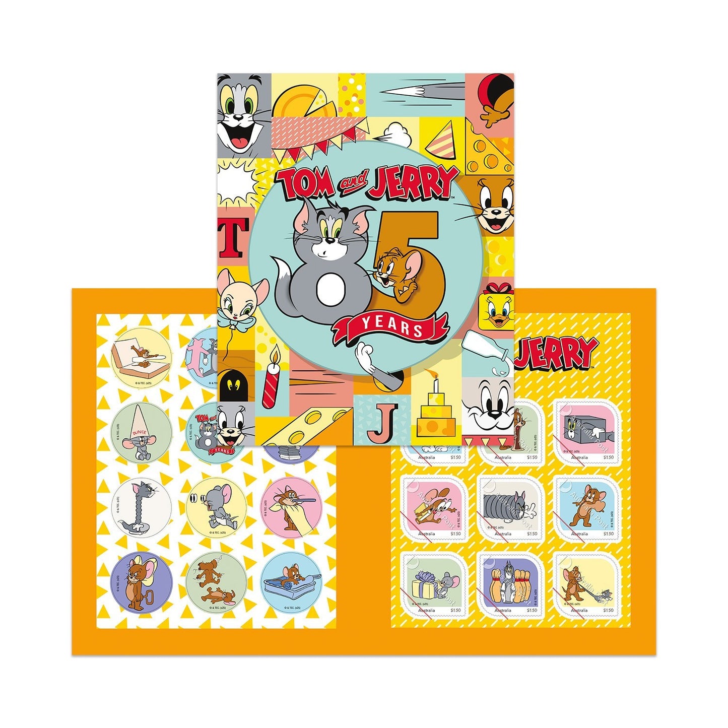Tom and Jerry - 85th Year Anniversary Stamp Pack | Australia Post NEW