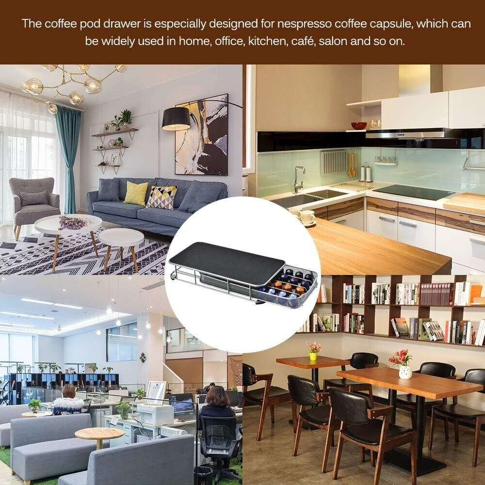 SCENIUM Coffee Pod Capsule Holder Drawer Stand Dispenser Storage Rack 40 Pods