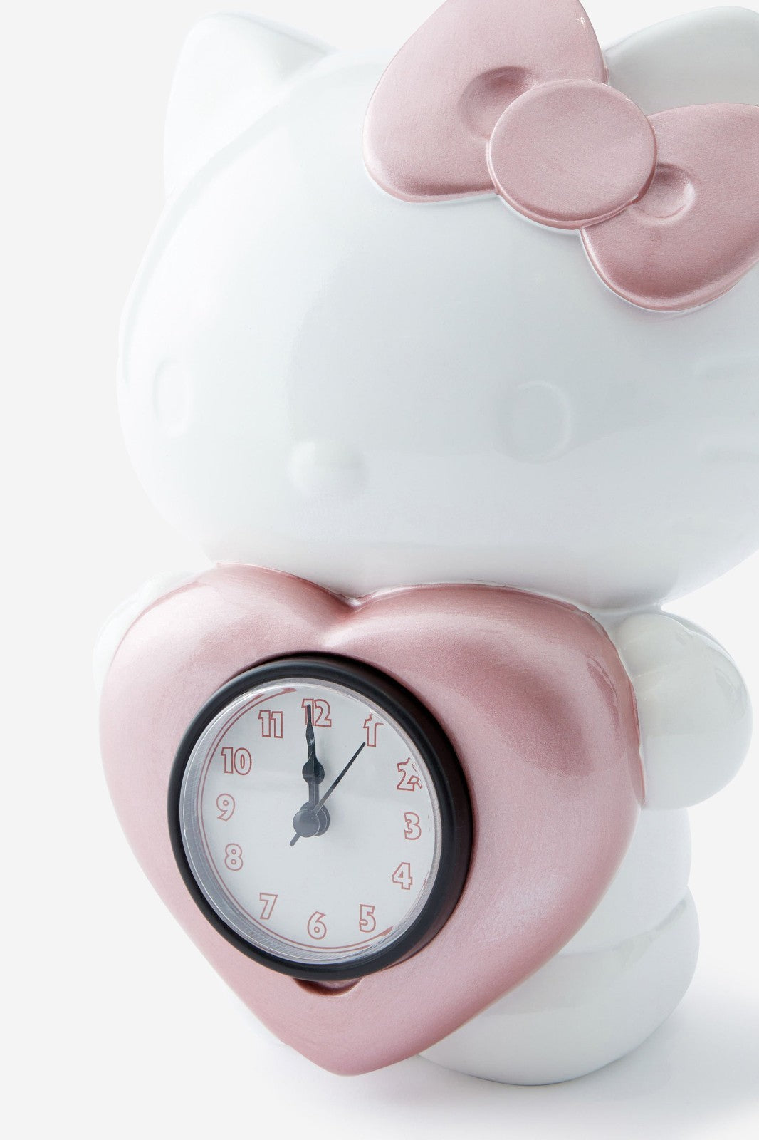 Licensed Hello Kitty Character Desk Clock Pink Heart Design Valentines Gift Idea