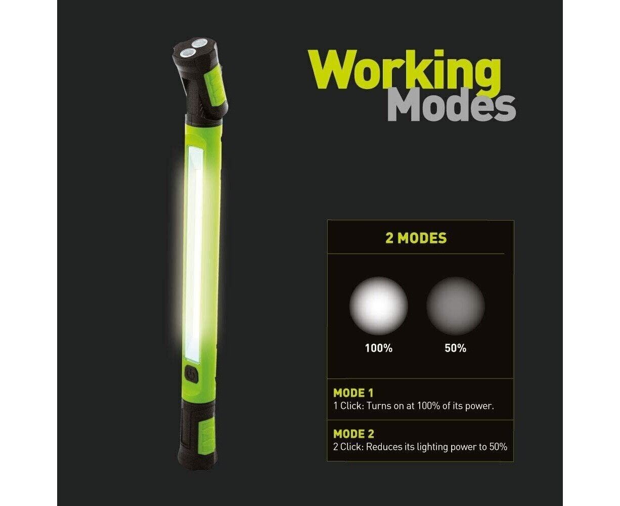 Luceco 1000 Lumens 10W LED Rechargeable Inspection Work Light 6500K Magnetic