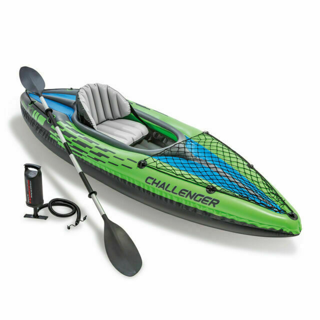 Intex Inflatable Kayak Boat K1 Sports Challenger 1 Seat Person Floating Oar Lake