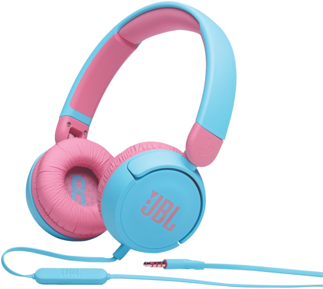 JBL JR310 Kids Wired On Ear Headphones Blue/Pink