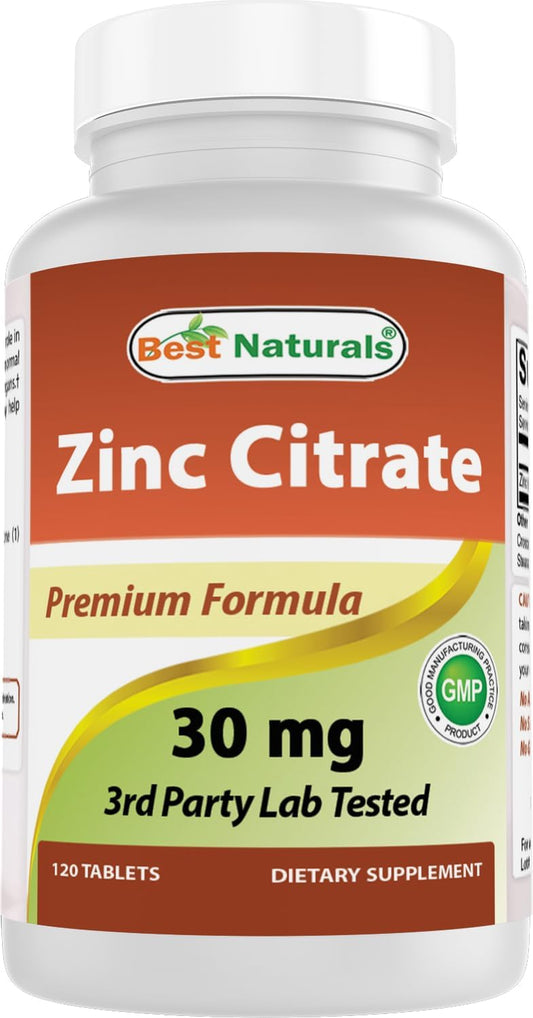 Zinc Citrate 30 Mg - Immune Support - 120 Tablets