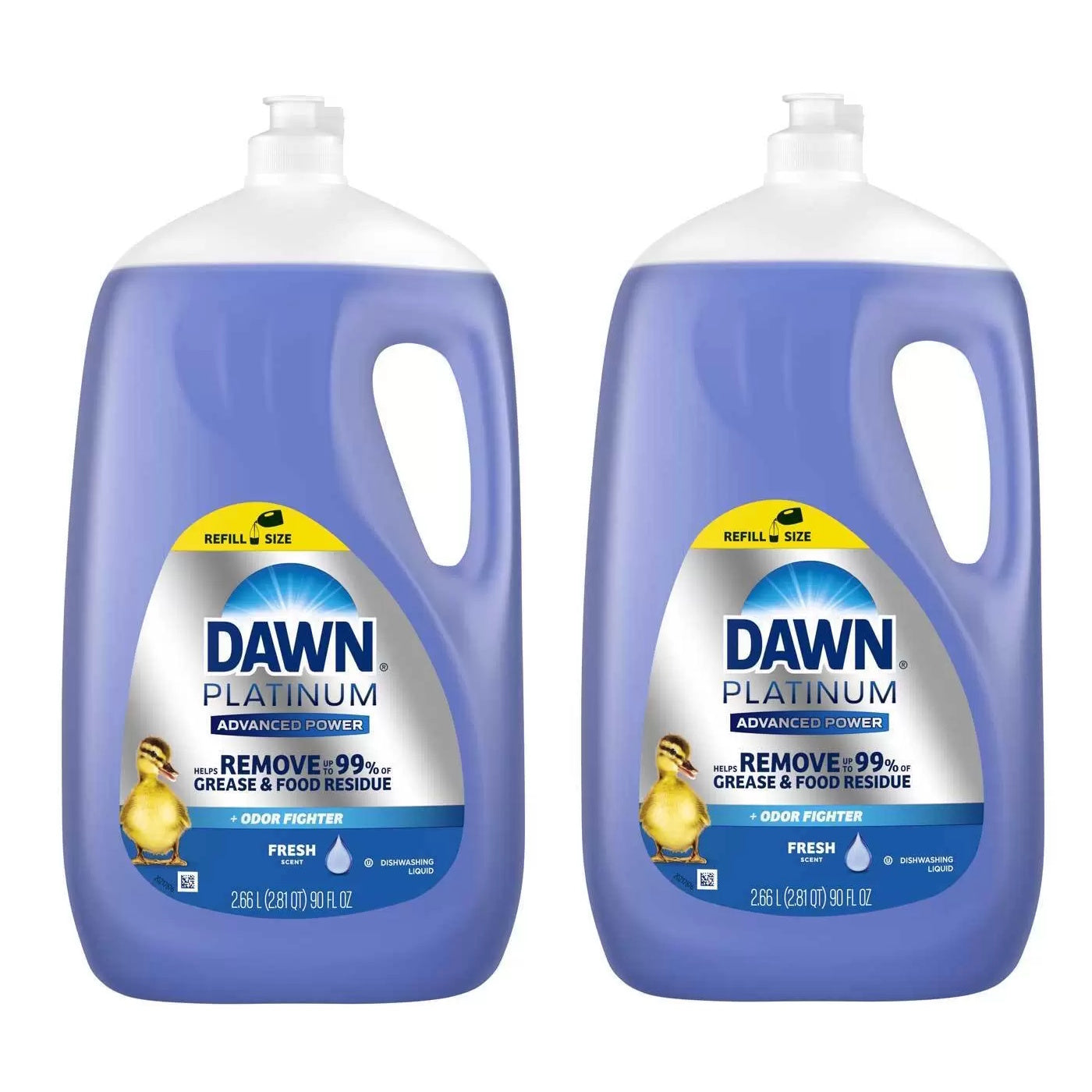 5.32L (2 x 2.66L) Dawn Platinum Dishwashing Liquid Advanced PowerDish Soap Pack