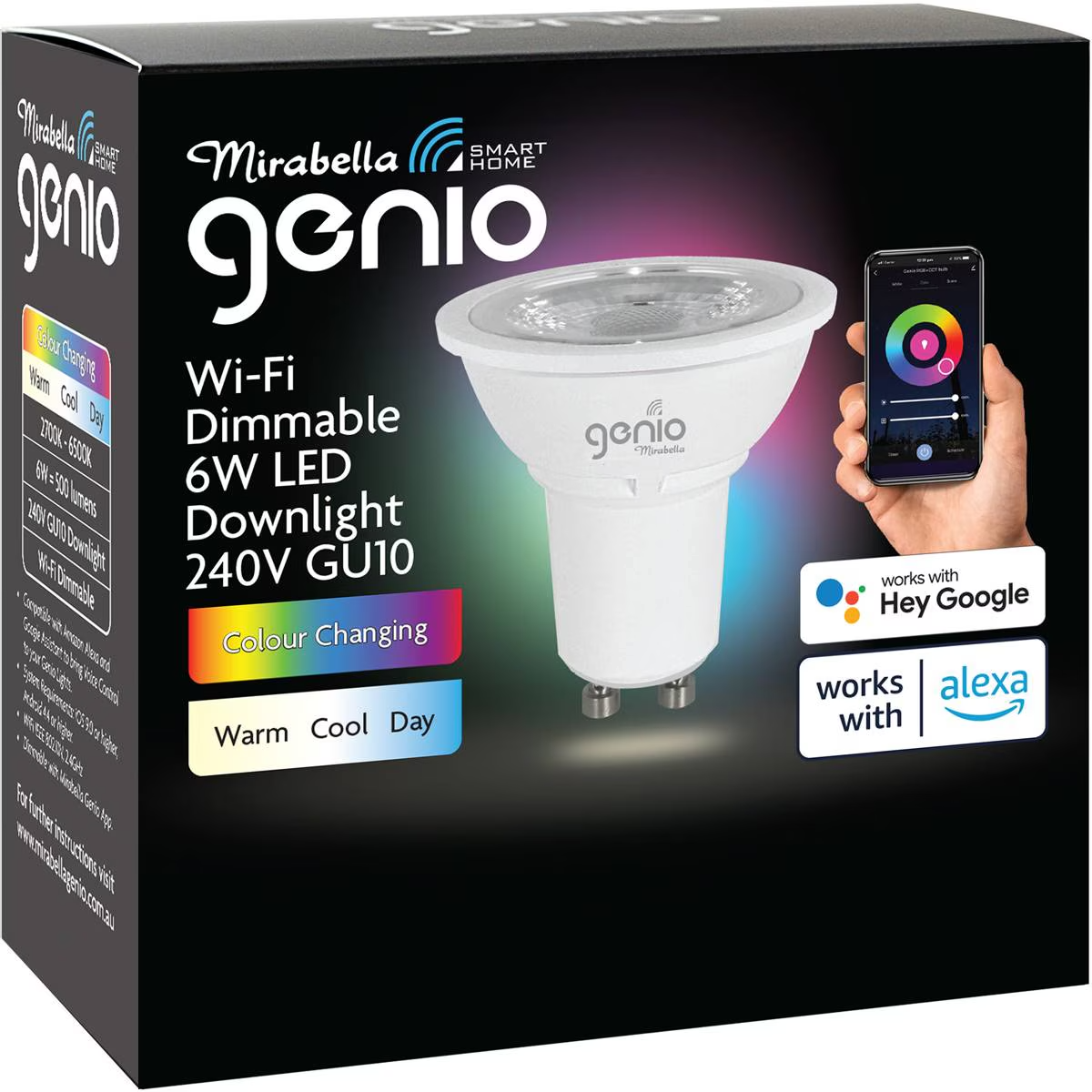 Mirabella Genio Wi-Fi Dimmable 6W LED Downlight 240V GU10