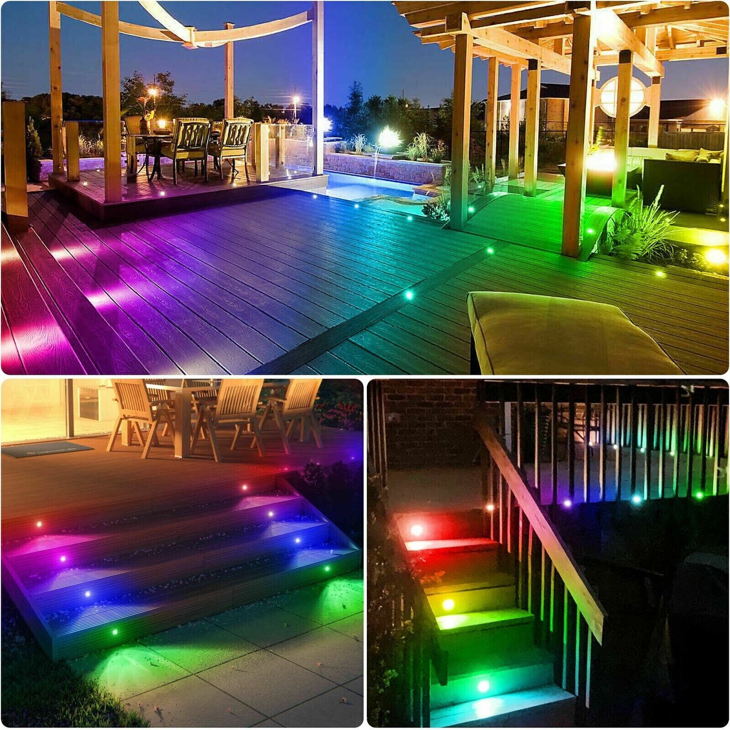 Mirabella Genio Smart WIFI RGB/White 6 LED 30mm Stainless Steel Deck Light Kit
