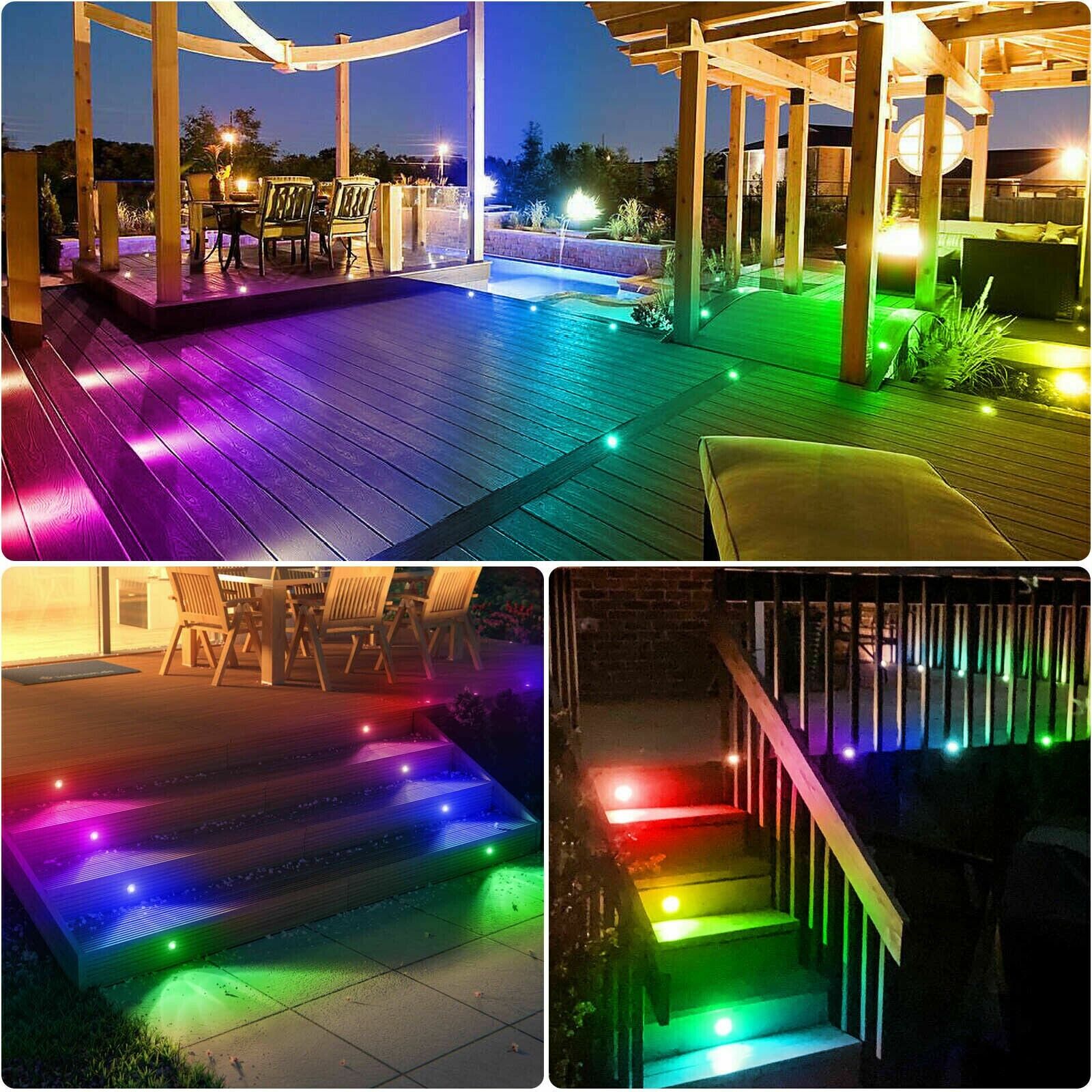 Mirabella Genio Smart WIFI RGB/White 6 LED 30mm Stainless Steel Deck Light Kit
