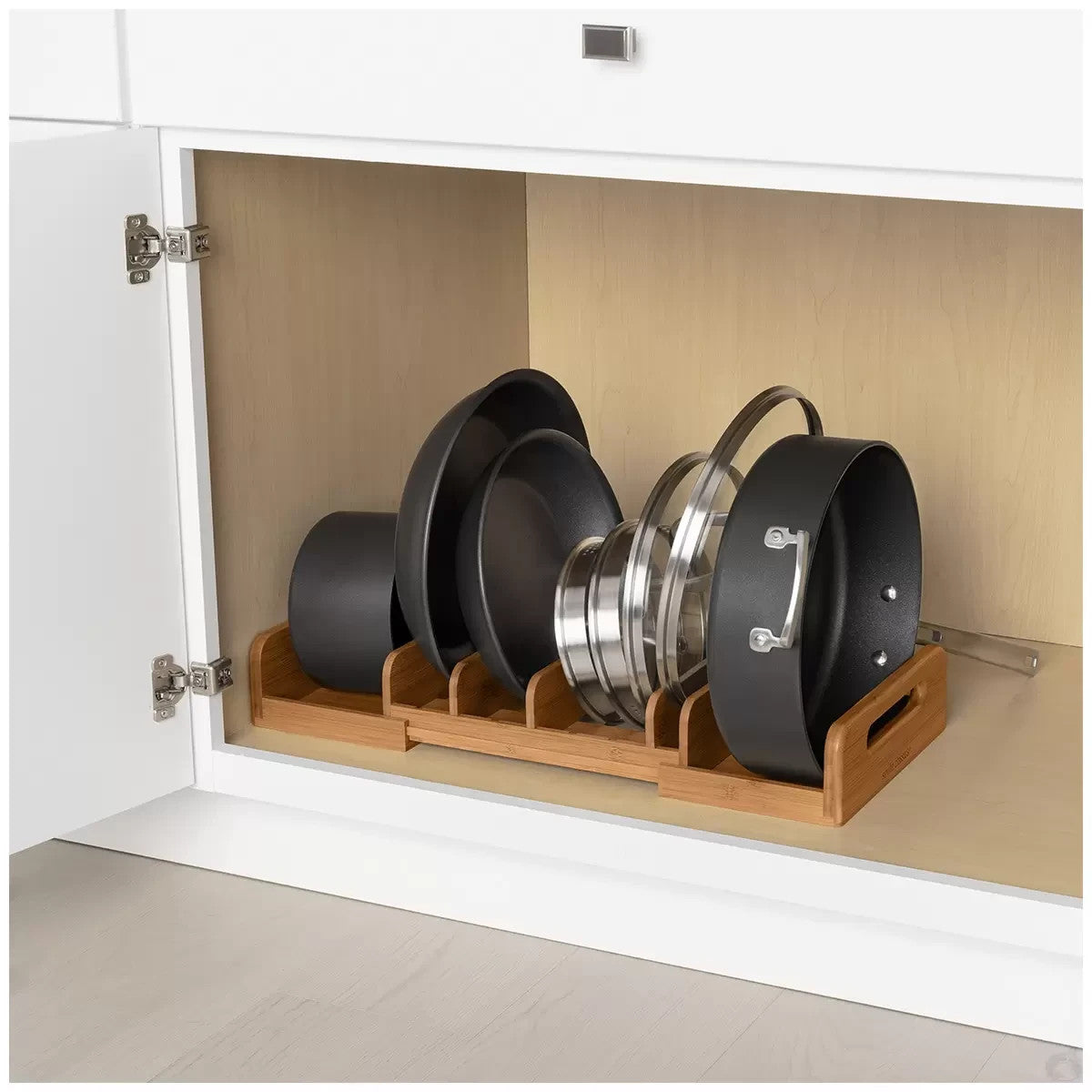 Seville Classics Kitchen Expandable Cabinet And Pantry Organiser with Dividers