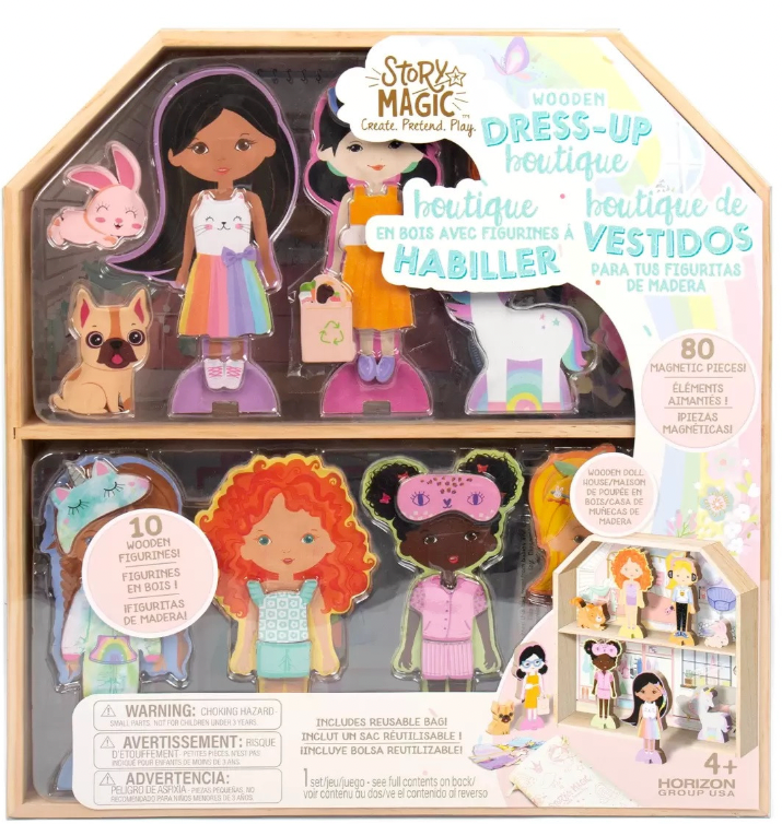 Story Magic Wooden Dress Up Dolls Assortment* 80 Magnetic Pieces Age 4+