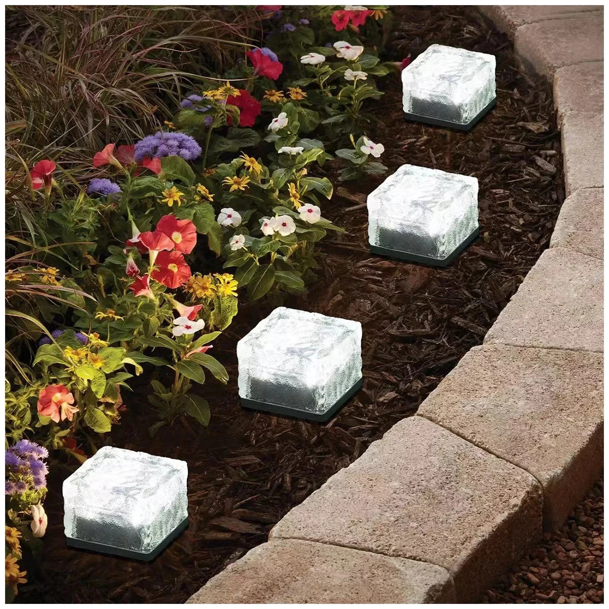 Dais Solar Brick Light Outdoor Lights Path Garden Camping LED 6 Pack Cool White