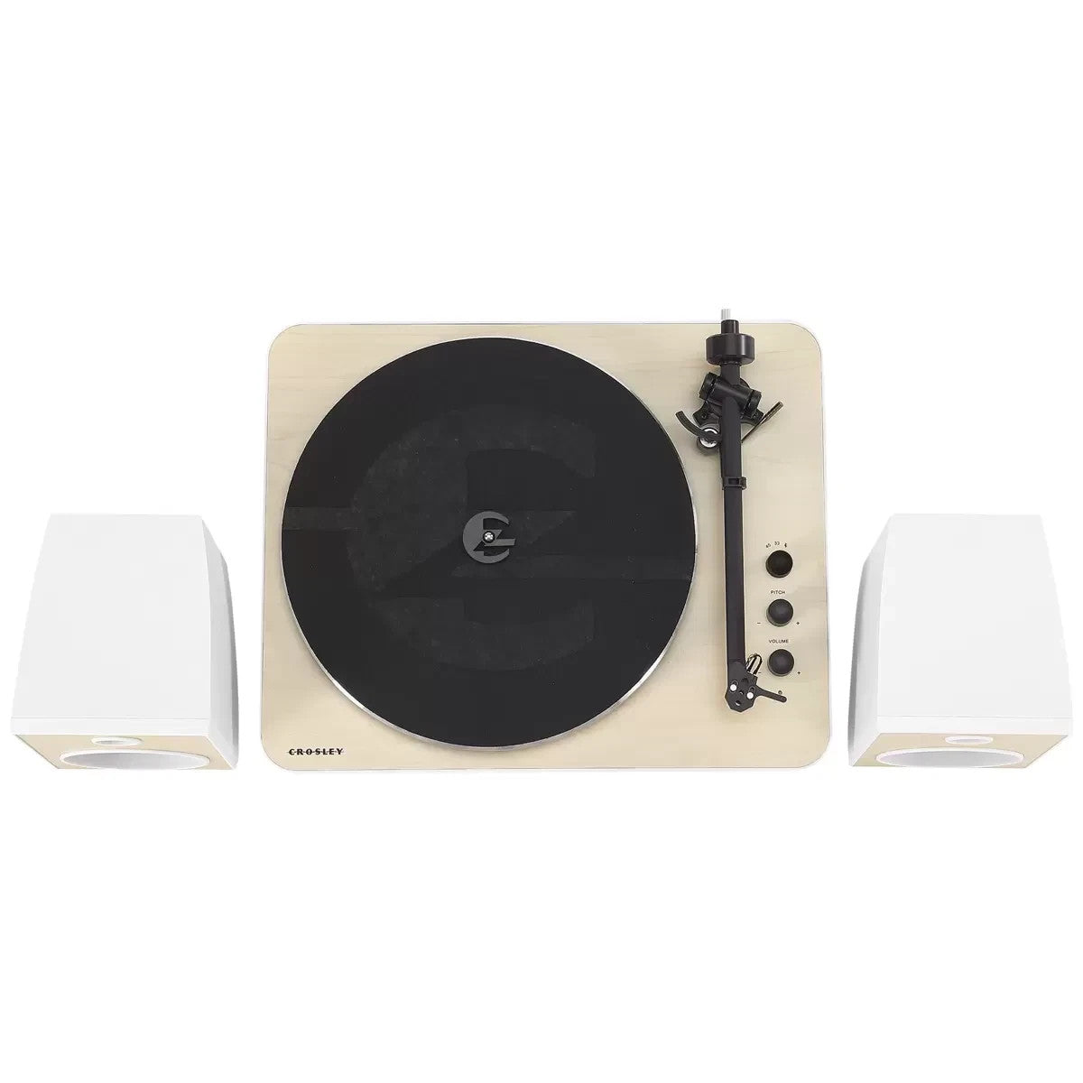 Crosley T170 Turntable Shelf System White Bluetooth Record Player Speakers