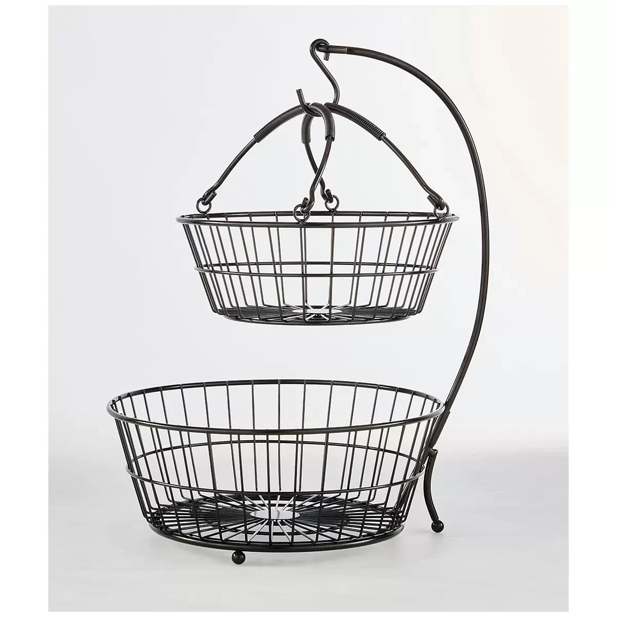 Gourmet Basics Mikasa Tully Basket 2 Tier Black