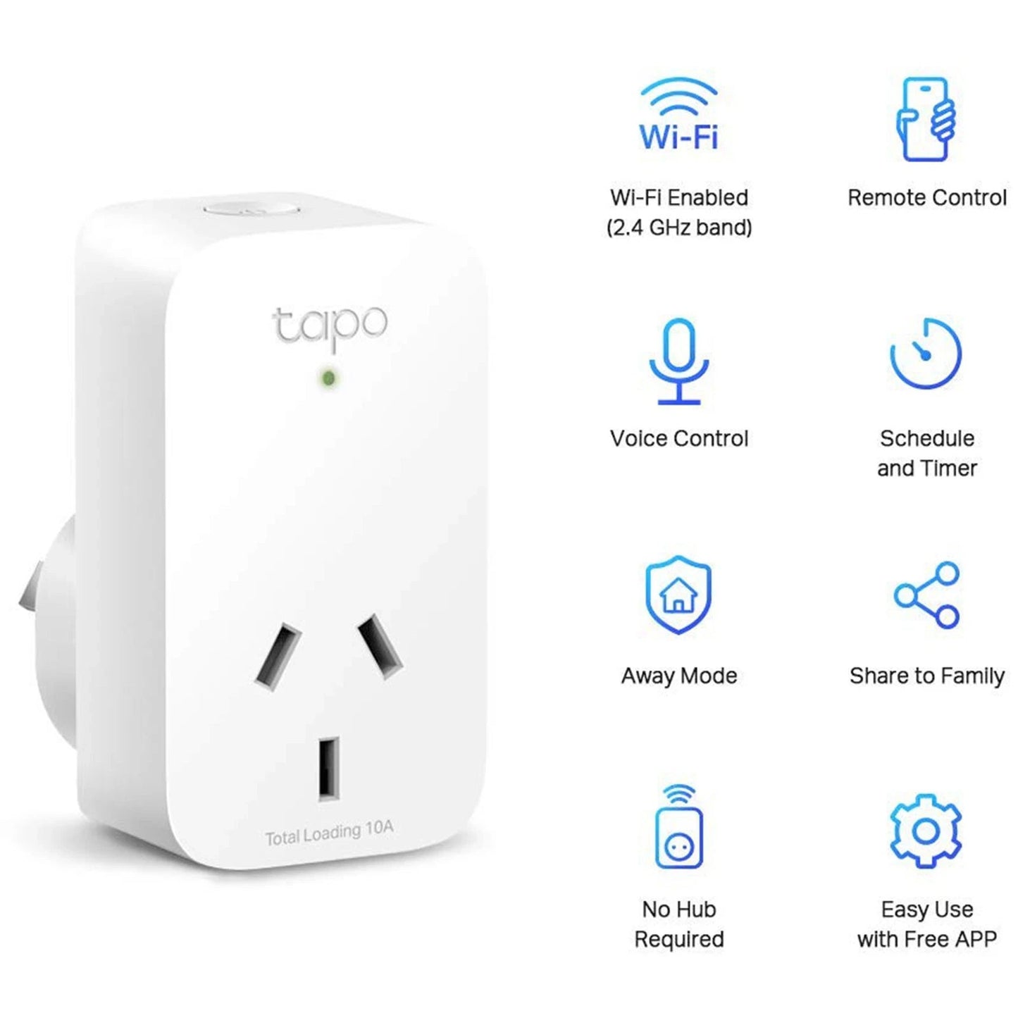 TP-Link Smart Power Tapo P100 V2.2 Mini Smart Wi-Fi Socket TAPO-P100 AU Plug