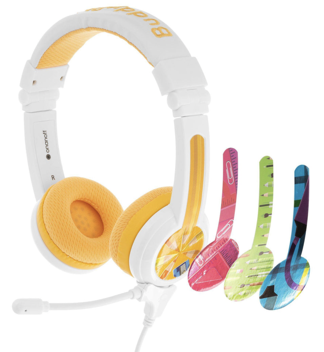 Buddyphones School Plus Home Learning Safe Audio Headphones w/ Beam Mic Headset