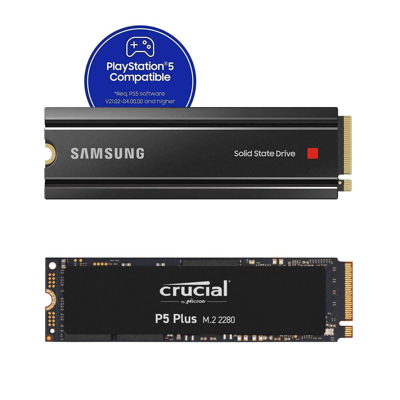 Samsung/Crucial 2TB/1TB/500GB 980 PRO M.2 SSD PCIe Gen 4 NVMe (PS5 Compatible)