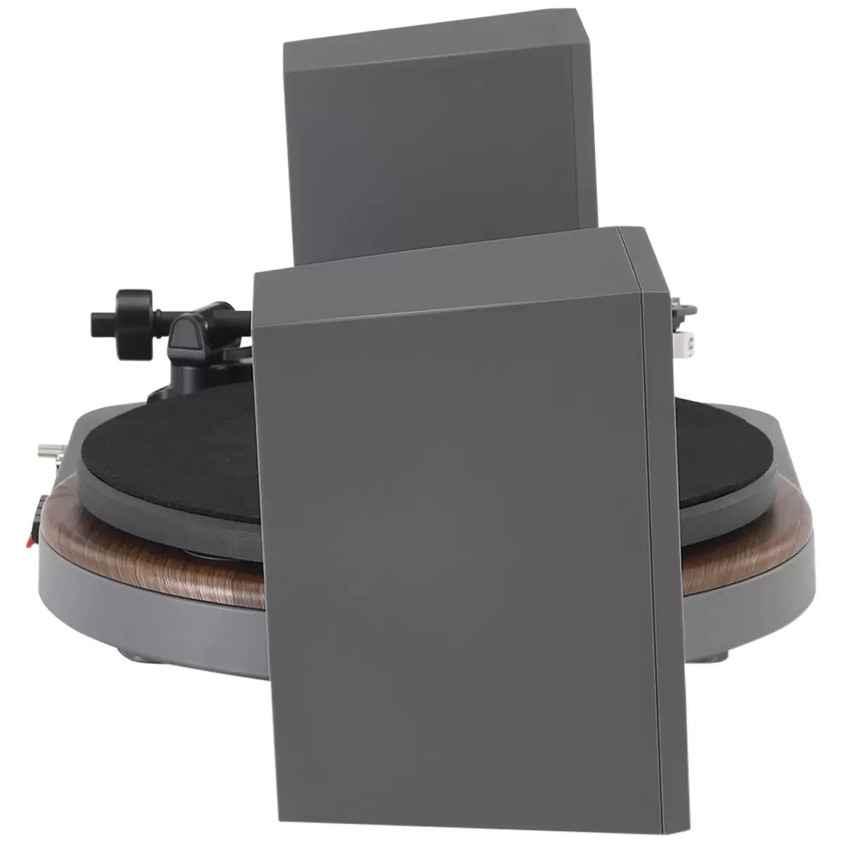 Crosley T160 Turntable Shelf System Record Player With Stereo Speakers Grey