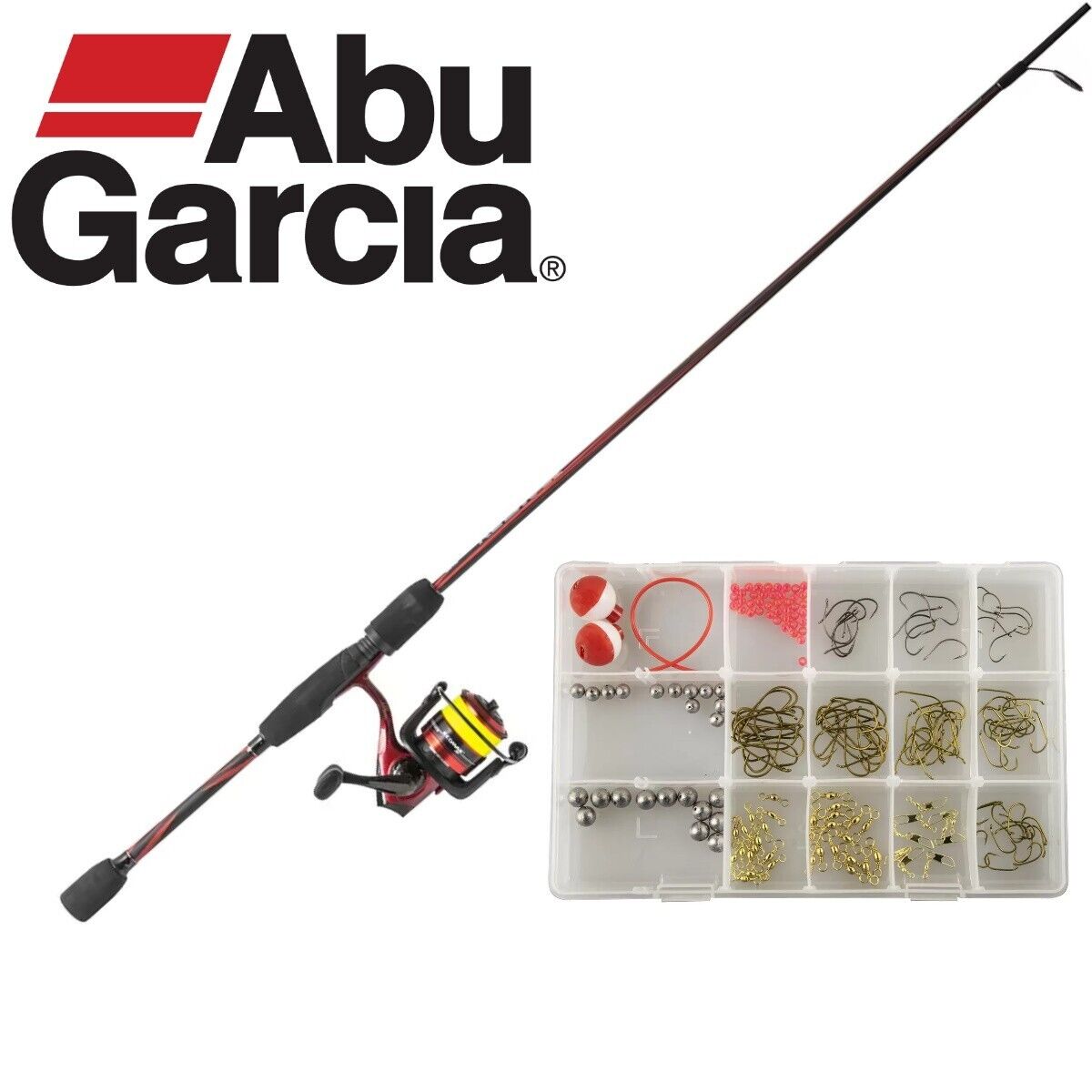 Abu Garcia Redmax Estuary Spin Combo Fishing Rod 200 Piece Terminal Tackle Kit