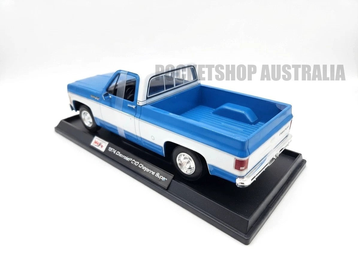 Maisto 1:18 Diecast Special Edition – 1974 Chevrolet C10 Cheyenne Super (Blue)