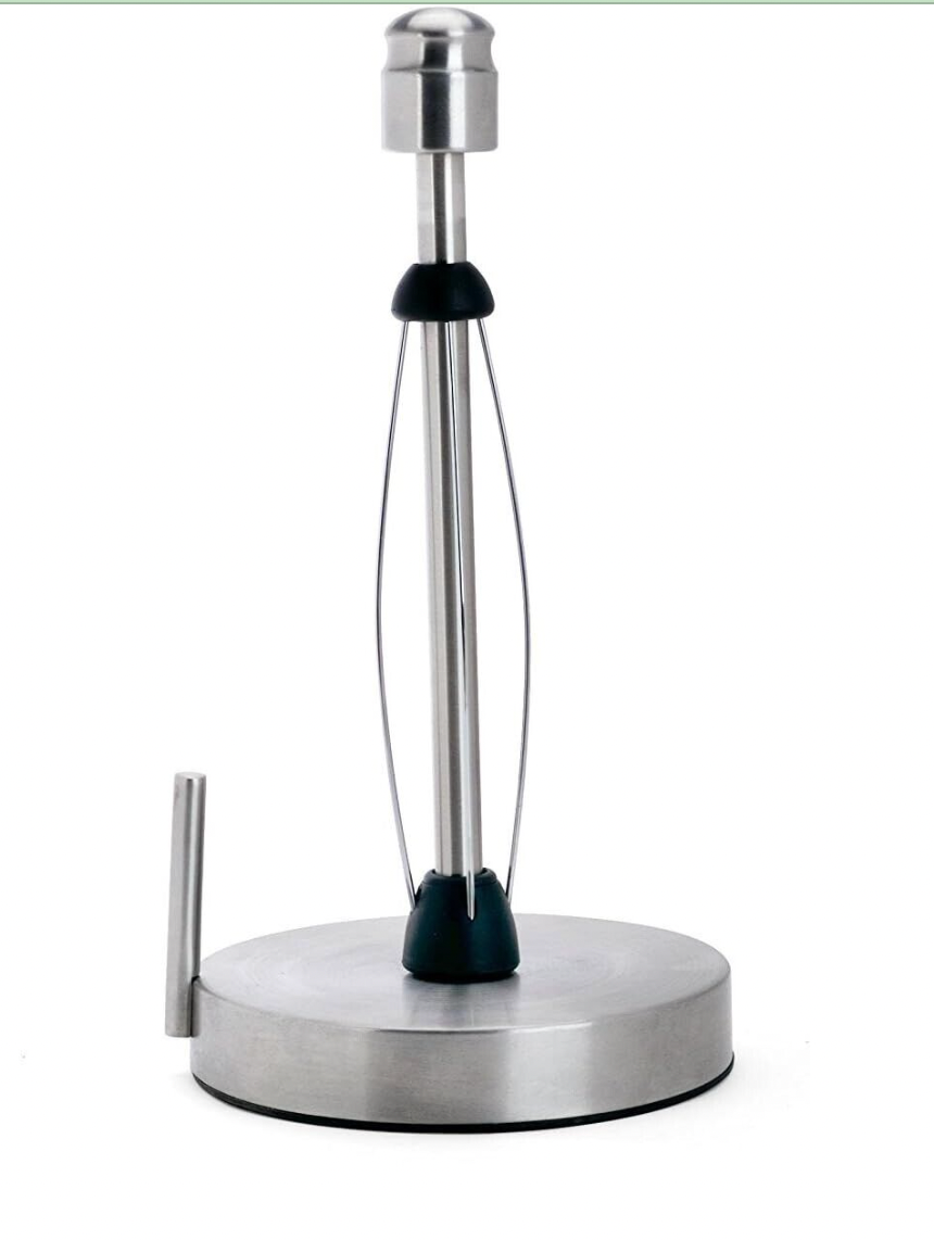 Kamenstein Paper Towel Holder Stainless Steel With Tear Bar One Hand Pull & Tear