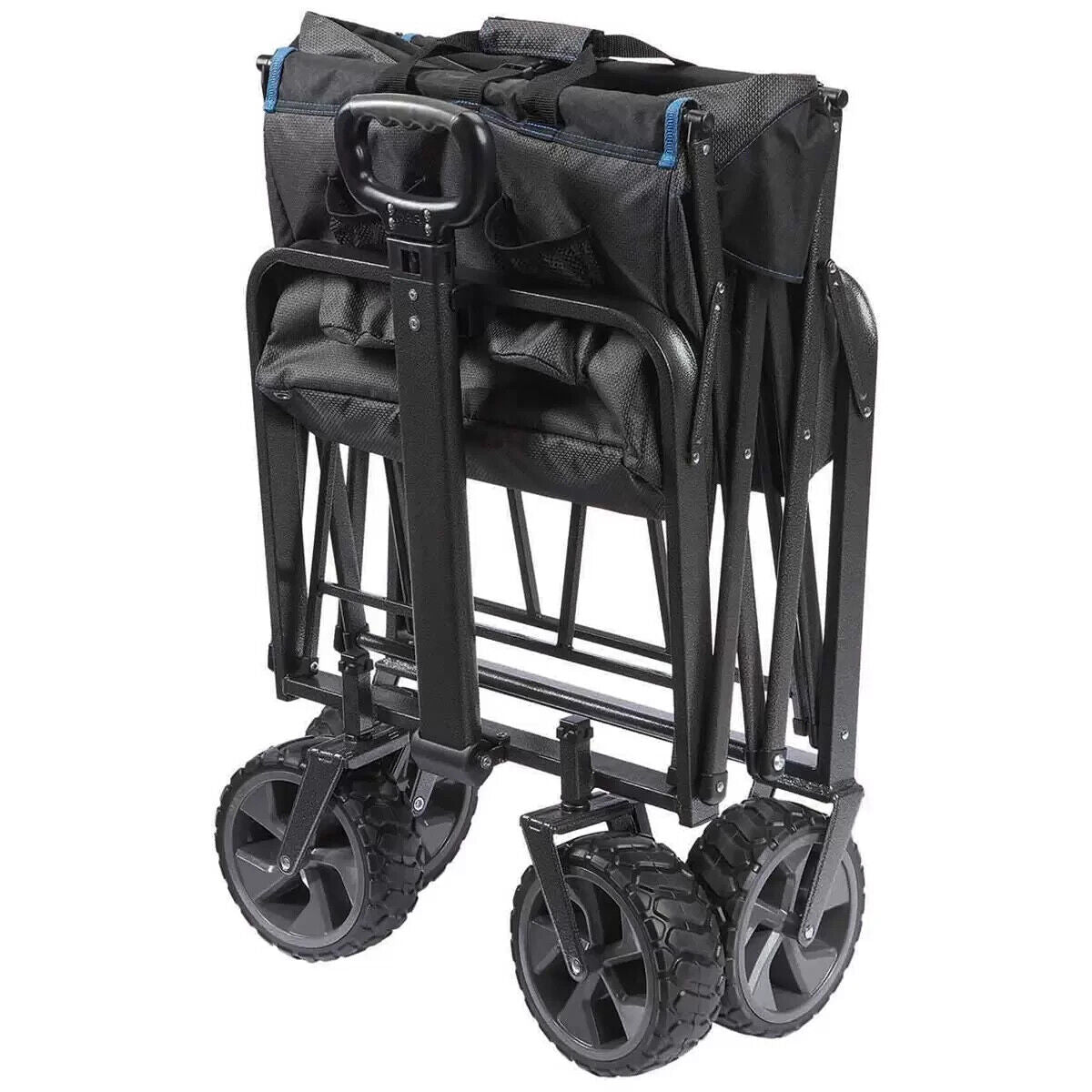 MAC Sports Heavy Duty XL Deluxe Folding Wagon Trolley Beach Pull Cart 4 Wheel