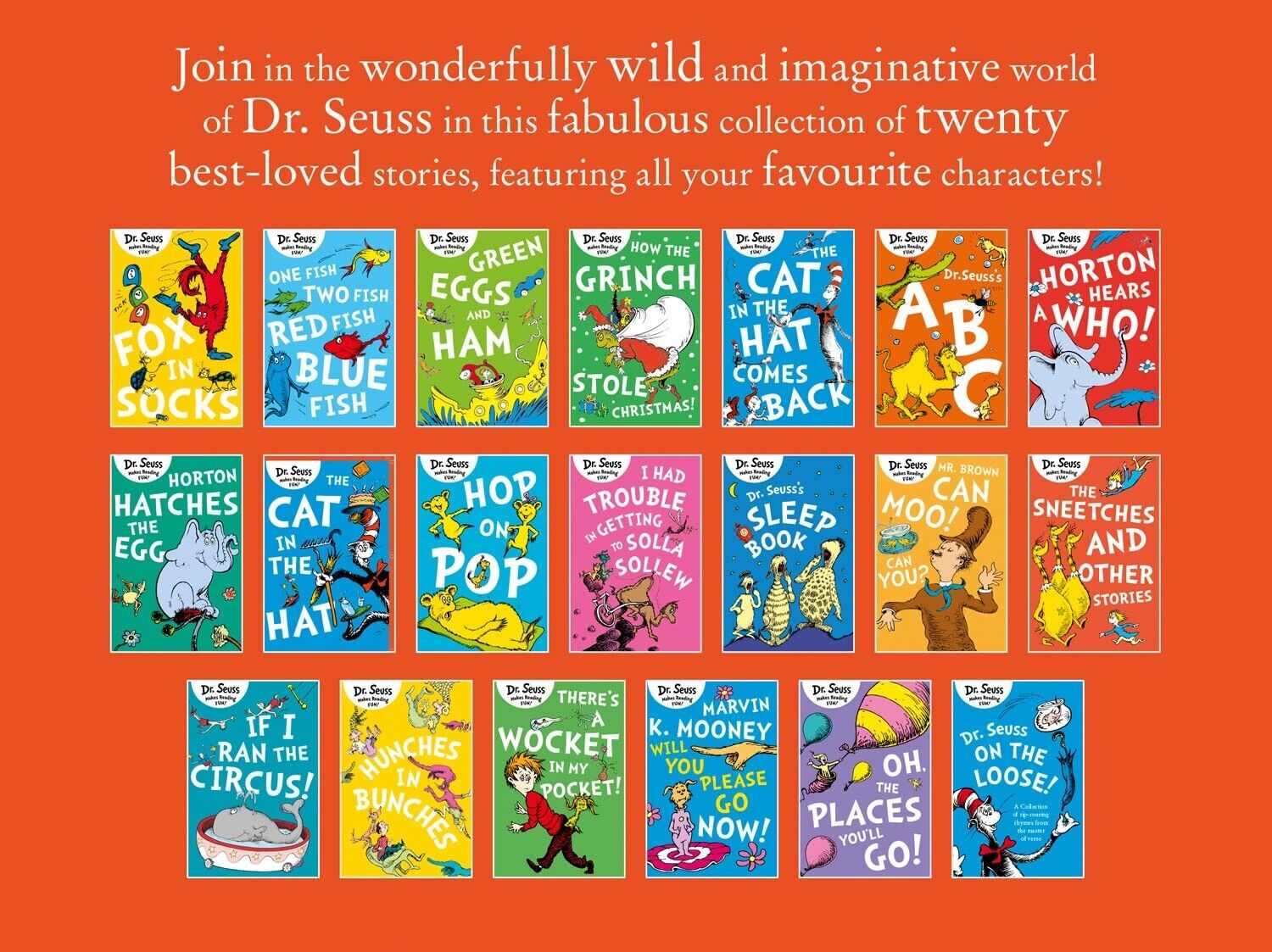 The Wonderful World of Dr. Seuss 20 Books Children Collection Box Set