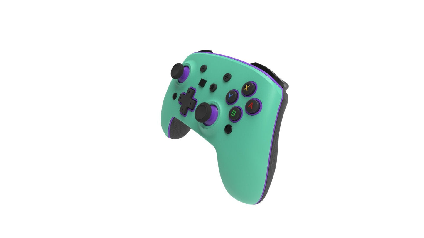 3rd Earth Wireless Gaming Controller for Switch, PC and Mobile Green and Purple