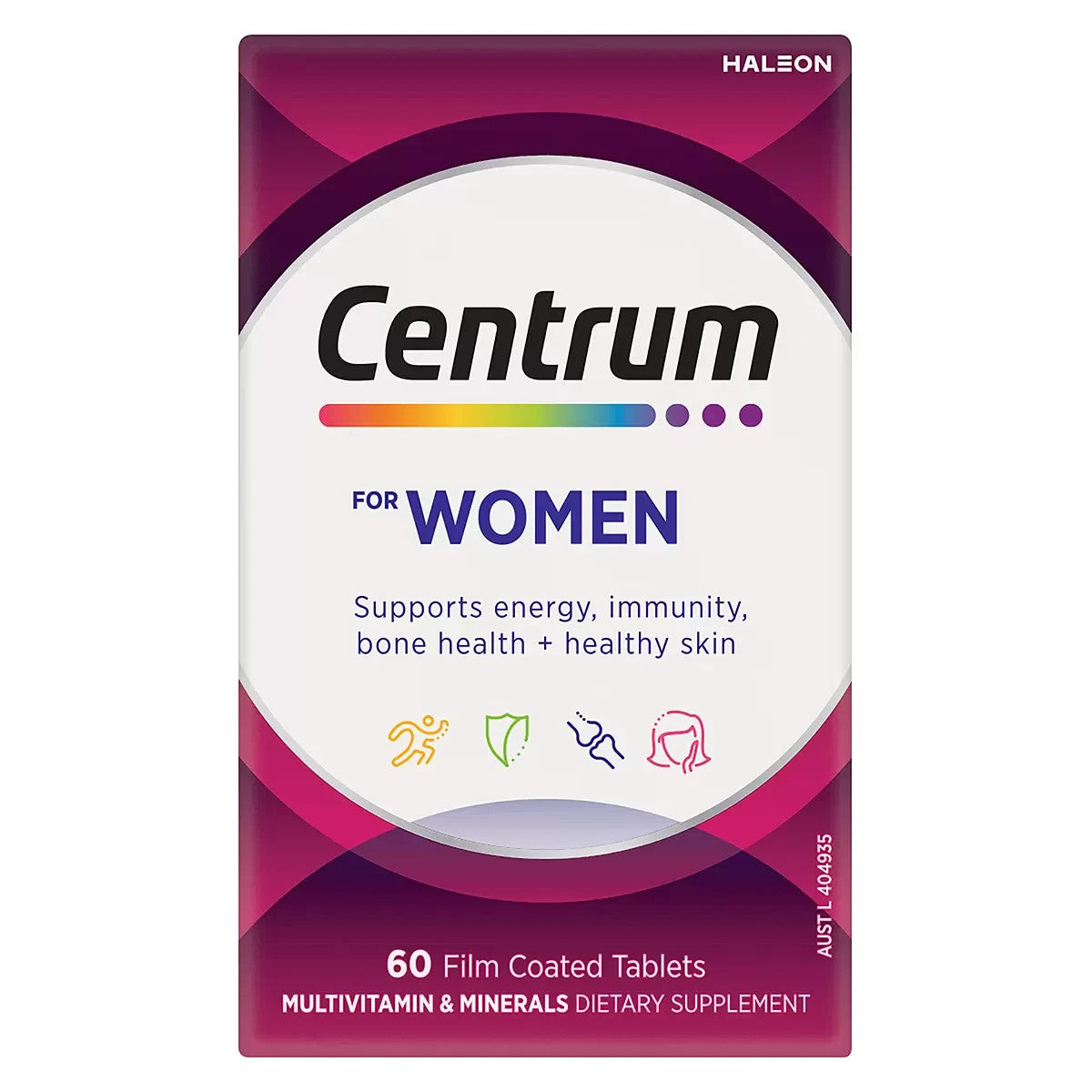 120 Tablets (2x 60) Centrum for Women Multivitamin Dietary Supplement A to Zinc