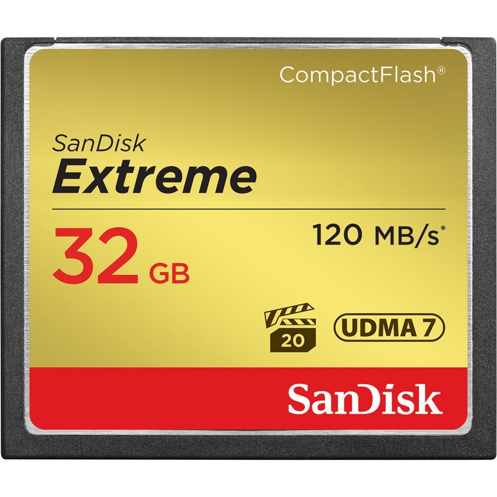 SANDISK 32GB/64GB/128GB EXTREME COMPACTFLASH CARD 120MB/S CF for DC