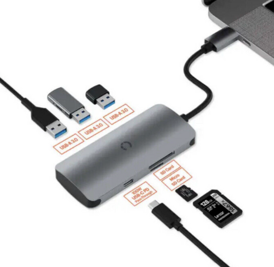 Cygnett Unit SlimMate 100W USB-C Hub CY3316HubC3