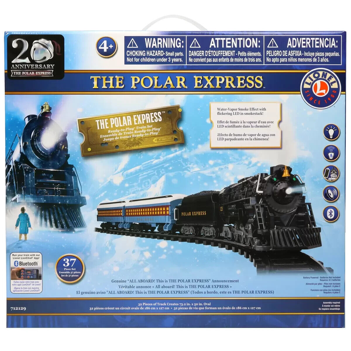 Lionel The Polar Express Battery Operated Music Christmas Train Set w/ Free App
