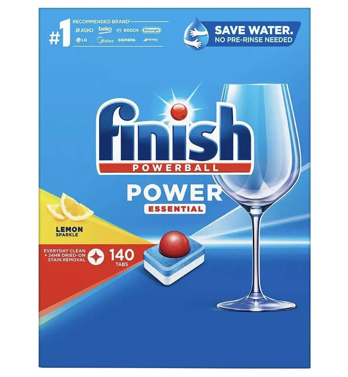 Finish Powerball All In 1 Essential Dishwashing Tablet Lemon Sparkle 140 Tablets